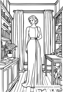 Miss Torso coloring page inspired by Rear Window.