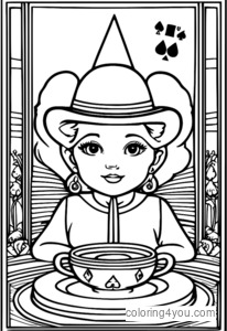 Solitaire card table coloring page