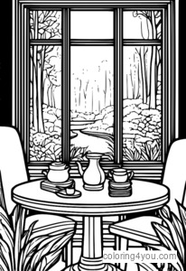 Solitaire sa isang green forest coloring page