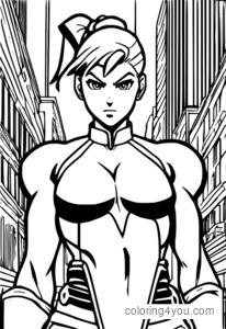 Cammy White Street Fighter Coloring Page, skilled Interpol agent fighting