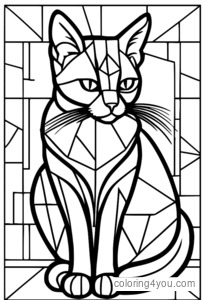 Katze aus Tangram-Puzzleteilen