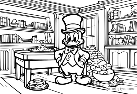 Scrooge McDuck hjemme tegningsside