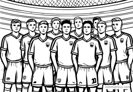 Coloriage de l'équipe de football, Coupe du monde de football, unité