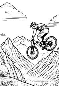 Anvelopa de mountain bike zboară prin aer