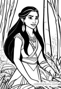 Pocahontas மற்றும் Meeko கண்டுபிடிப்பு சாகச வண்ணம் பக்கங்கள்