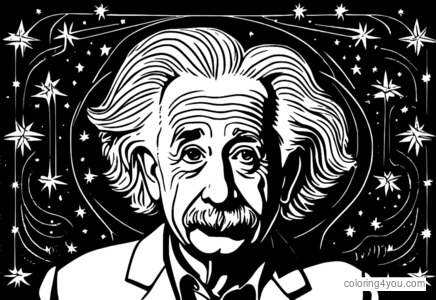 Albert Einstein da colorare con il pensiero