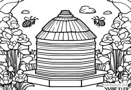 Bienenstock umgeben von Biogasanlagen