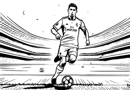 Cristiano Ronaldo soccer player coloring page