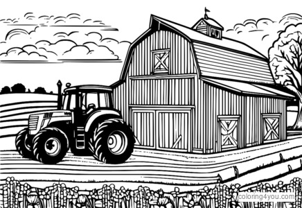 Farm with a barn and equipment