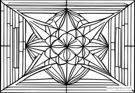 Geometrisk form målarbok med matematiskt uttryck och symmetrisk design