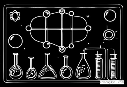 分子几何着色页，供孩子们学习化学。