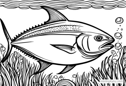 Nakamamanghang Blue Tuna coloring page