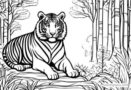 Página para colorir do deus tigre da proteção (mitologia hindu)