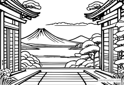 Coloring page of traditional Japanese geta clogs