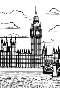 Ilustración mágica del Big Ben transformado en castillo