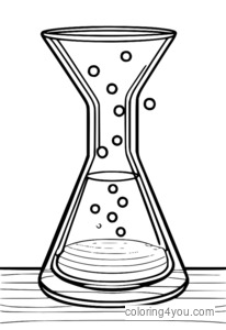 Dibujos de física para colorear vaso con líquidos de colores