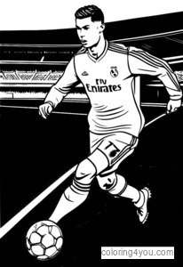 Dibujo de Cristiano Ronaldo futbolista para colorear