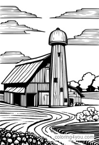 Farm with a barn and equipment