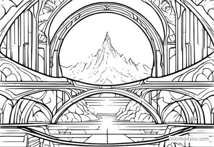 Coloriage du pont Bifrost à Asgard