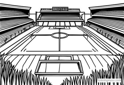 芝生と芝生のサッカー場