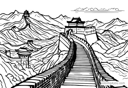 Mapa na nagpapakita ng transverse dimension ng Great Wall of China