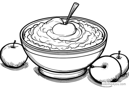 illustration colorée d'un croustillant aux pommes avec de la glace à la vanille.