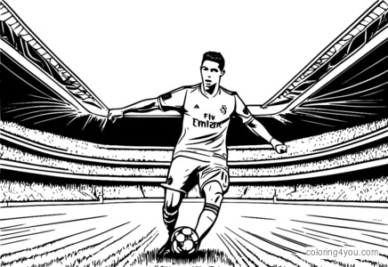 Coloriage de Cristiano Ronaldo footballeur