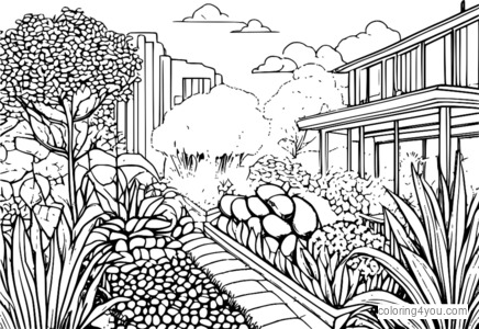 Illustration de jardin d'été