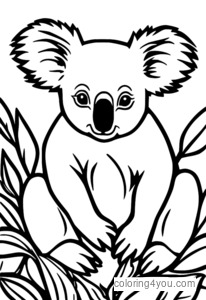 Koala surprins într-o pădure