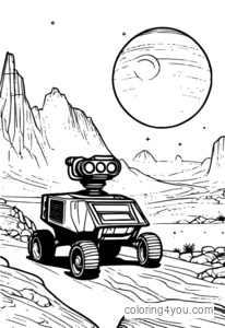 Martian Rover Exploring Martian Terrain