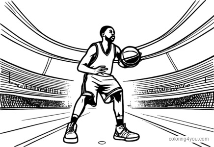 Basketbolçu topla işləmə məşqləri edir