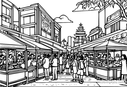 Music Festival Coloring Pages - Festival Food