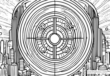 Dibujo para colorear de una vista microscópica de una membrana nuclear.