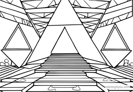 Kolmnurkade tessellatsioon, mille sees on erinevad kujutised ja erinevad värvid