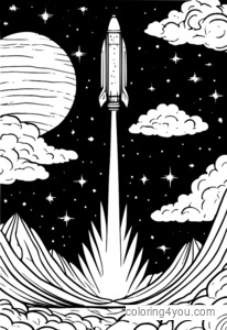 Colorful comet night sky coloring pages