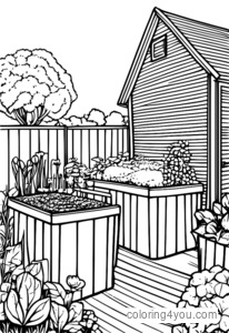 Un jardin communautaire avec un bac à compost