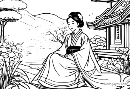 Donna coreana che indossa un Hanbok