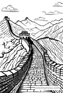 Realistische illustratie van oude Chinese arbeiders die de Grote Muur van China bouwen