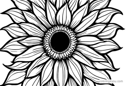 Crayon-themed sunflower coloring pages with bold colors and radiating petals, ideal for kids to color and learn.