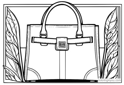 Coloring pages of embossed handbags with luxury logos