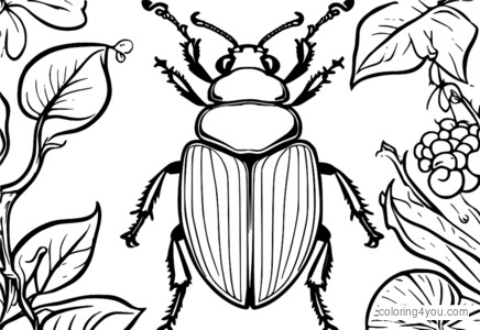 Food beetle coloring pages eating fruits