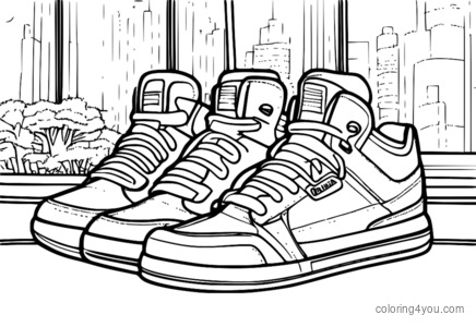 Tpinġija ta 'tfal liebes sneakers differenti doodle