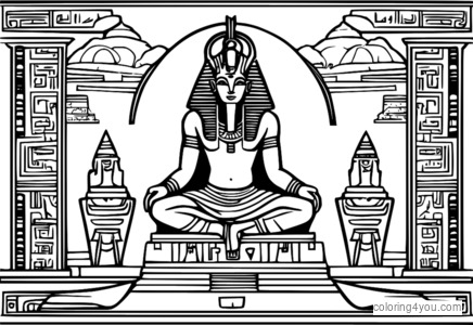 Osiris، بعد کی زندگی کا خدا، hieroglyphs اور قدیم تحریروں سے گھرا ہوا ہے۔