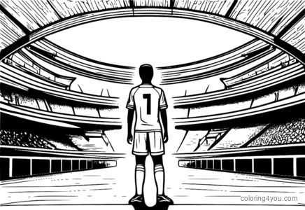 Soccer hero coloring page, football superhero