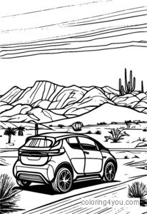 Electric cars charging in the desert