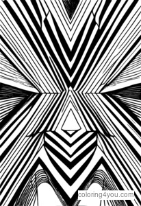 Abstraktné geometrické vzory op art s farebnými ťahmi štetca a živými geometrickými prvkami op art.