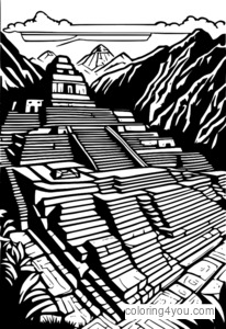 Zona ceremoniale e Inkave në tempullin Machu Picchu në Peru me gurë të lashtë dhe simbole misterioze