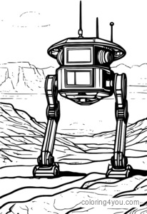 Robot pe Mars Landscape