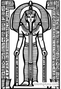 Osiris، بعد کی زندگی کا خدا، hieroglyphs اور قدیم تحریروں سے گھرا ہوا ہے۔