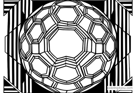 Desenho de desenho geométrico de bola de futebol para colorir